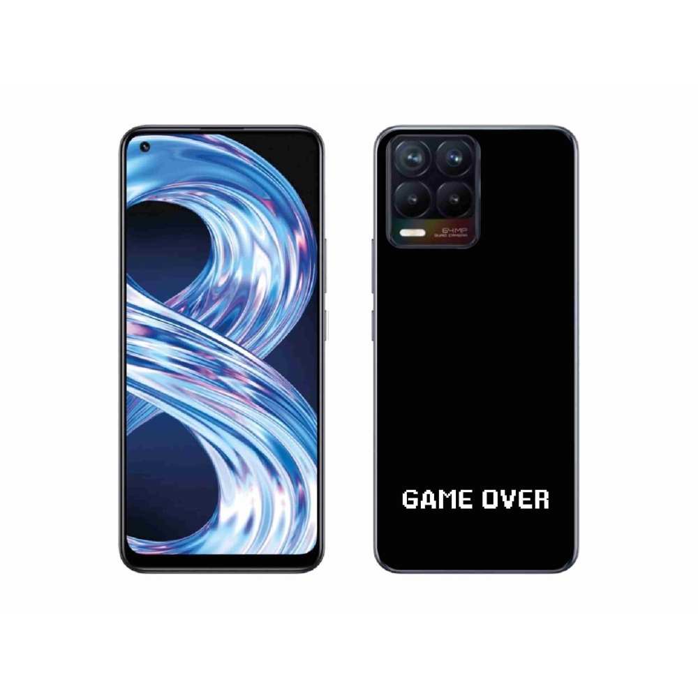 Gélový kryt mmCase na Realme 8 4G - game over čierne pozadie