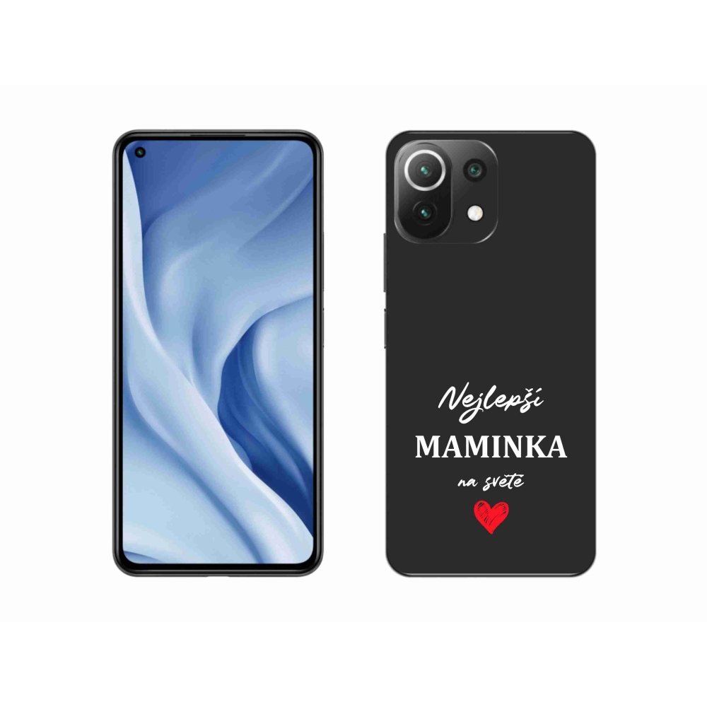 Gélový kryt mmCase na Xiaomi Mi 11 Lite 4G/5G - najlepšia mamička 1 čierne pozadie