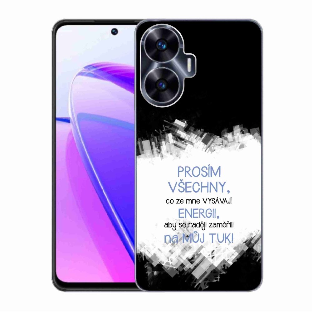 Gélový kryt mmCase na Realme C55 - vtipný text 1 modrý