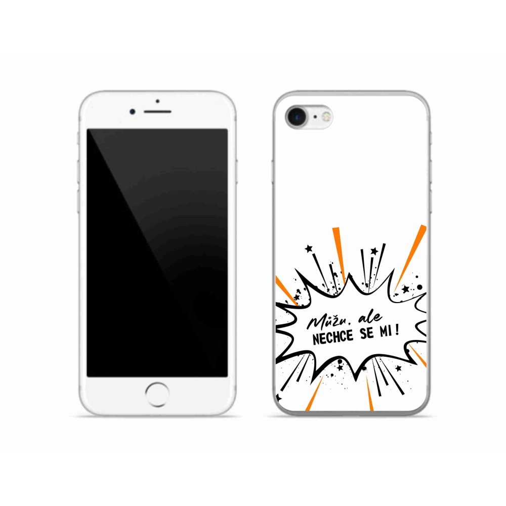 Gélový kryt mmCase na iPhone SE (2020) - vtipný text 11 biele pozadie