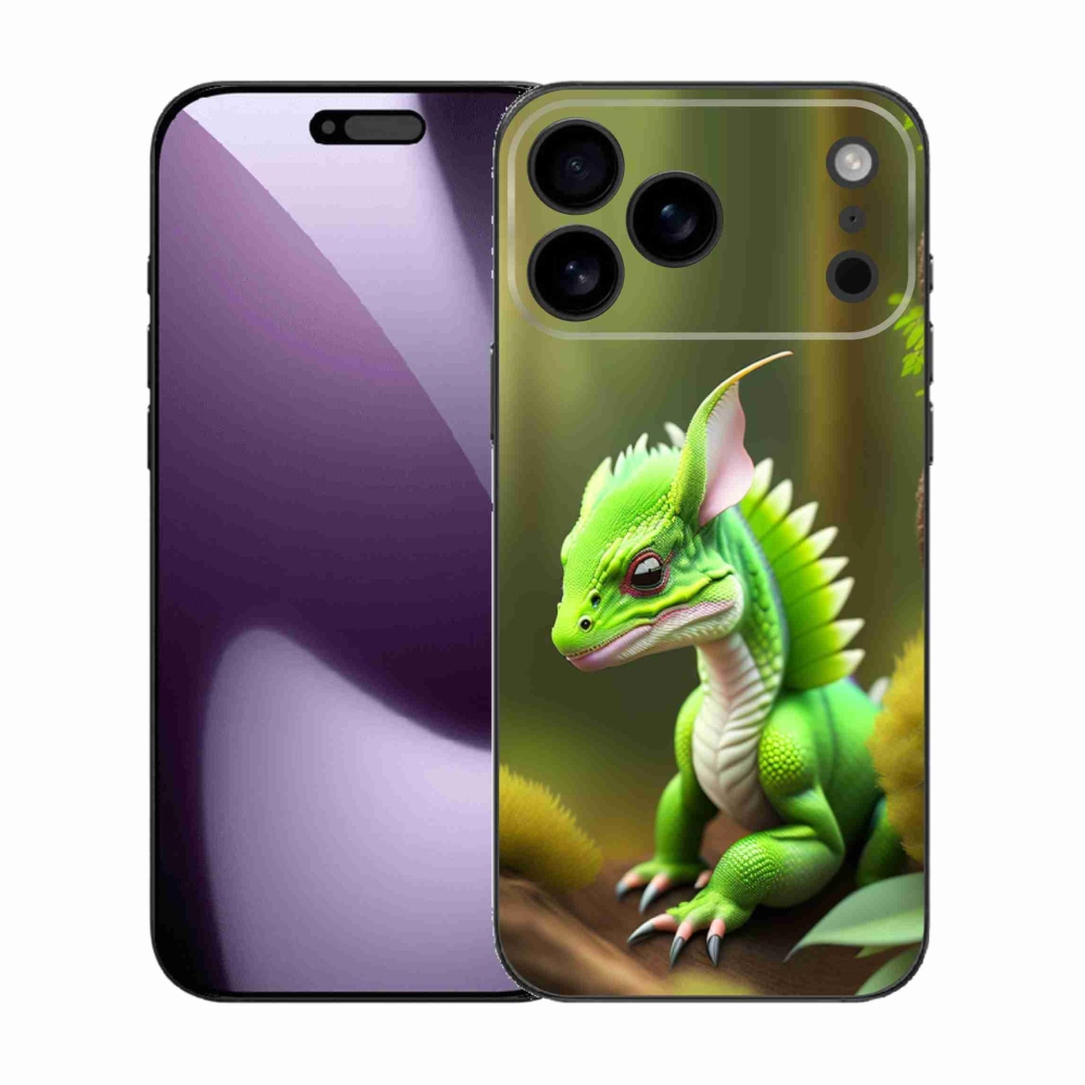 Gélový kryt mmCase na iPhone 17 Pro Max - zelený dráčik