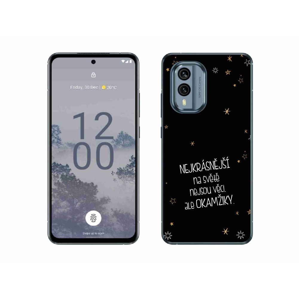 Gélový kryt mmCase na Nokia X30 5G - citát 4 čierne pozadie