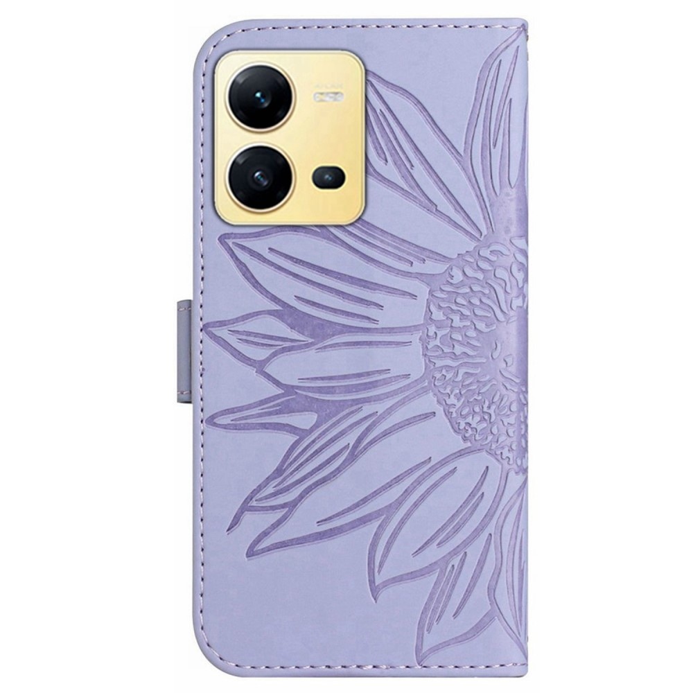 Sunflower knižkové púzdro na Vivo X80 Lite - svetlofialové