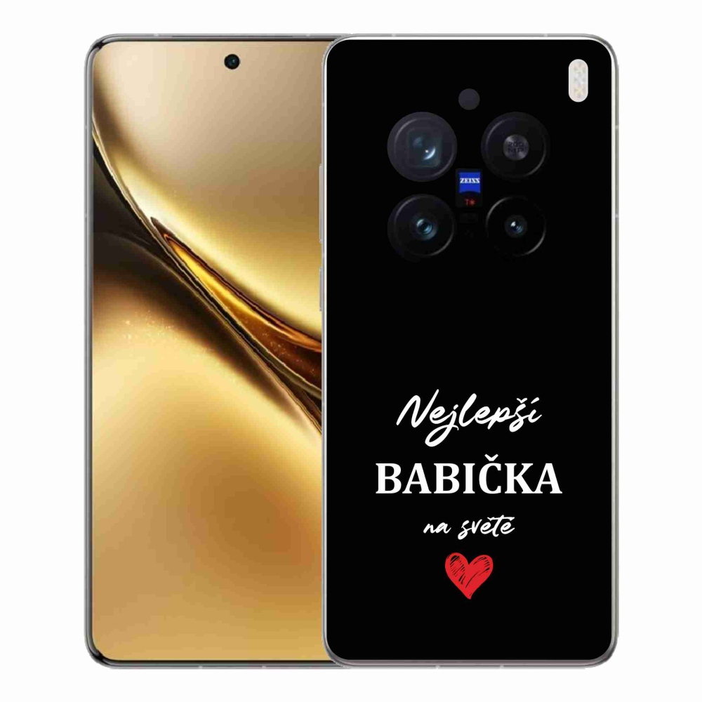 Gélový kryt mmCase na Vivo X200 Pro 5G - najlepšia babička 1 čierne pozadie