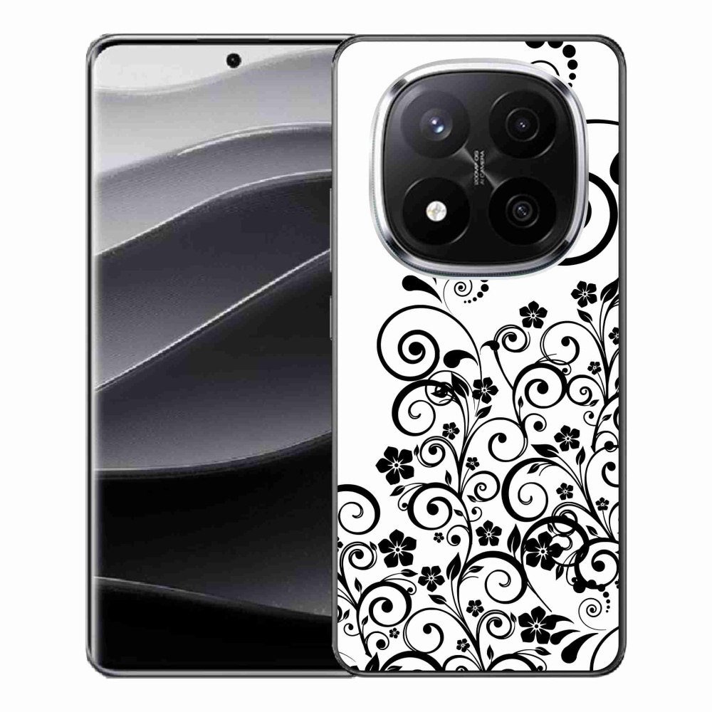 Gélový kryt mmCase na Xiaomi Redmi Note 14 Pro+ 5G - čiernobiele kvetinové vzory