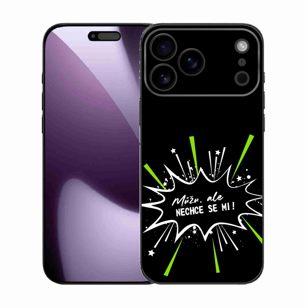Gélový kryt mmCase na iPhone 17 Pro Max - vtipný text 11 čierne pozadie