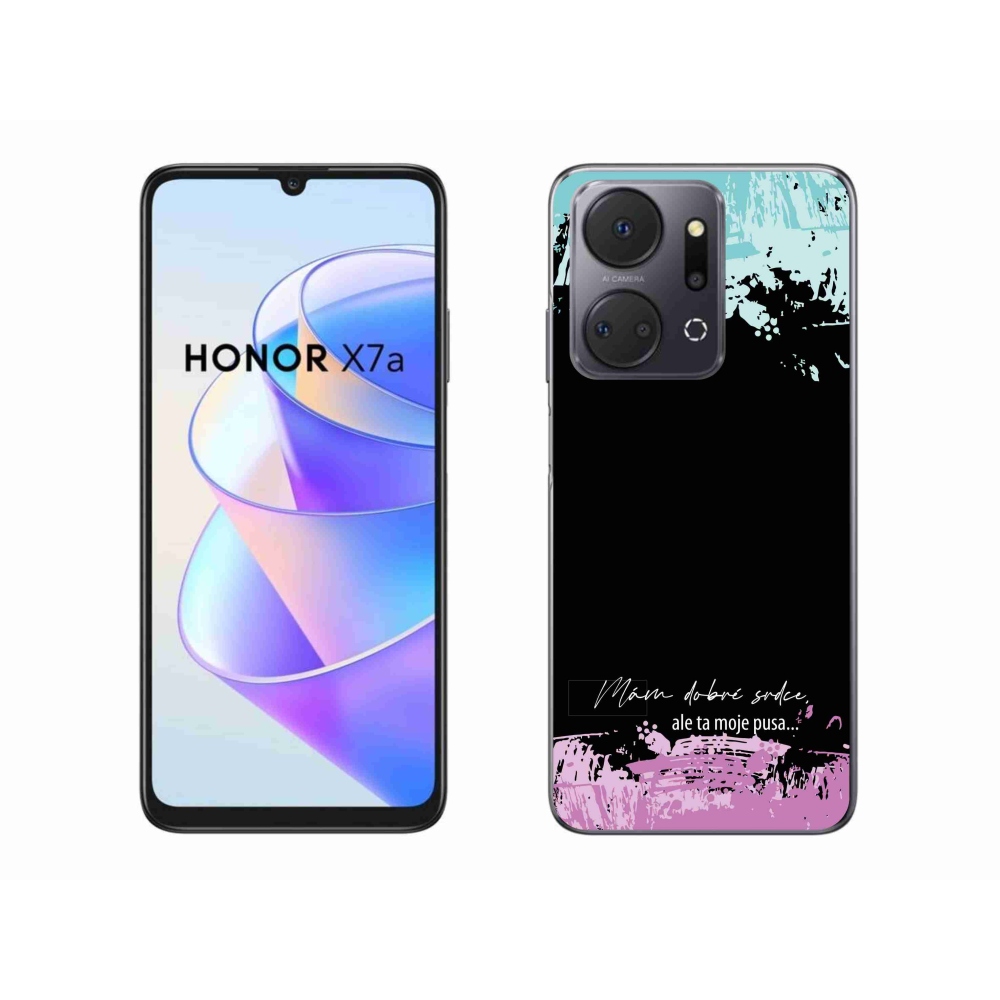 Gélový kryt mmCase na Honor X7a - vtipný text 3 čierne pozadie