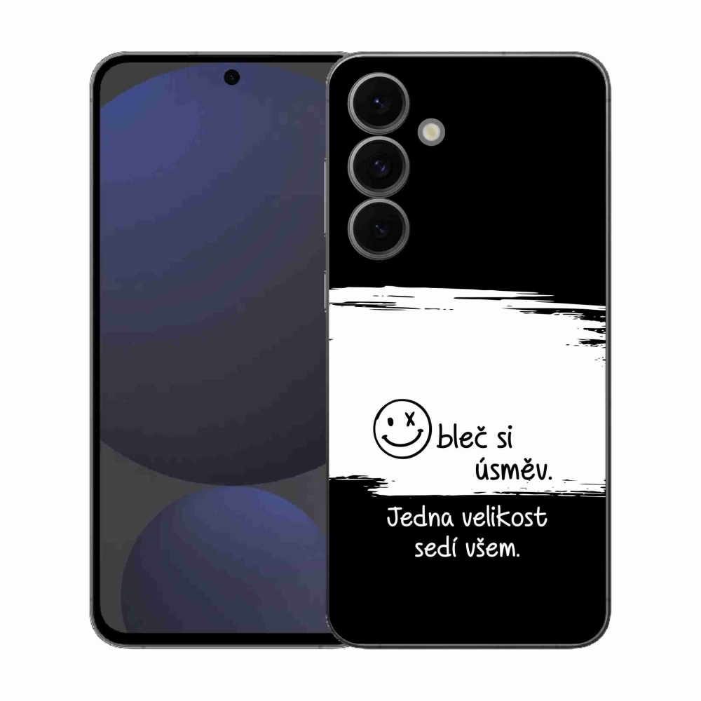 Gélový kryt mmCase na Samsung Galaxy S25 FE - vtipný text 8 bieločierne pozadie