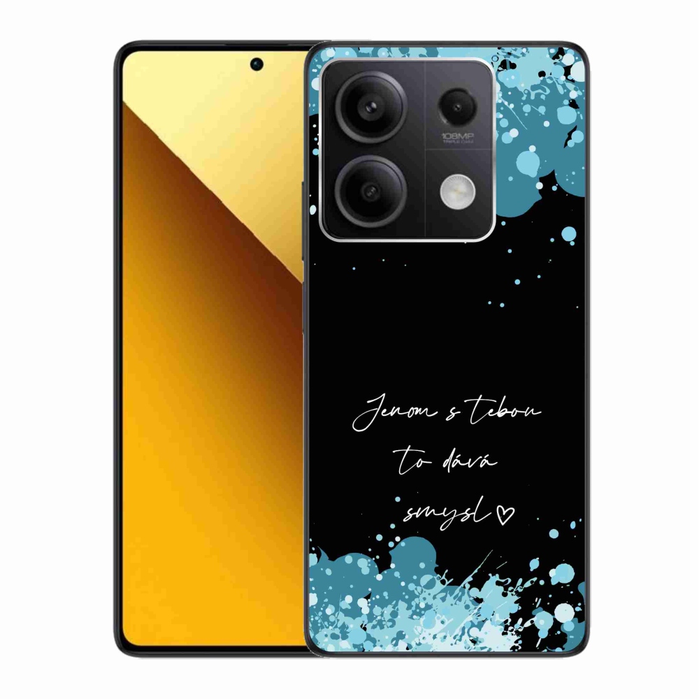 Gélový kryt mmCase na Xiaomi Redmi Note 13 5G - zamilovaný text čierne pozadie