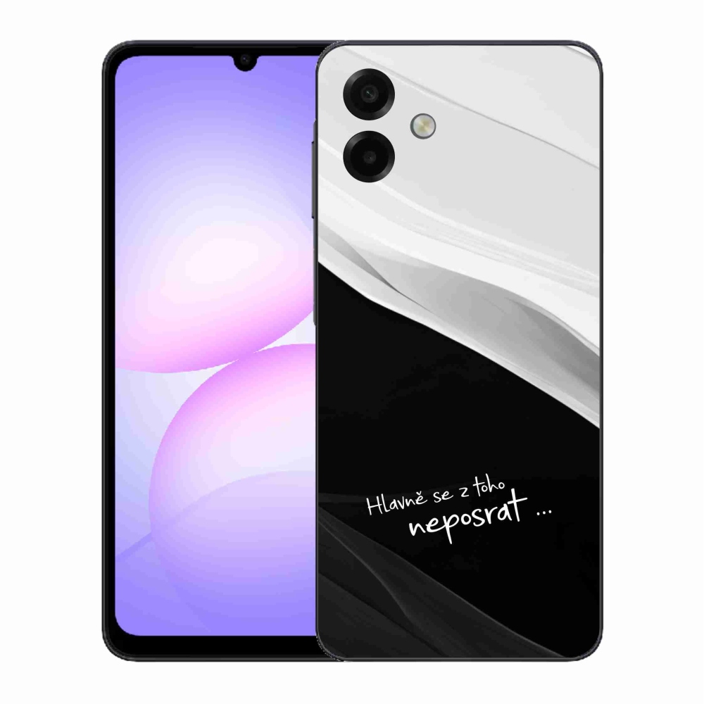 Gélový kryt mmCase na Samsung Galaxy A07 4G - vtipný text 13 čiernobiele pozadie