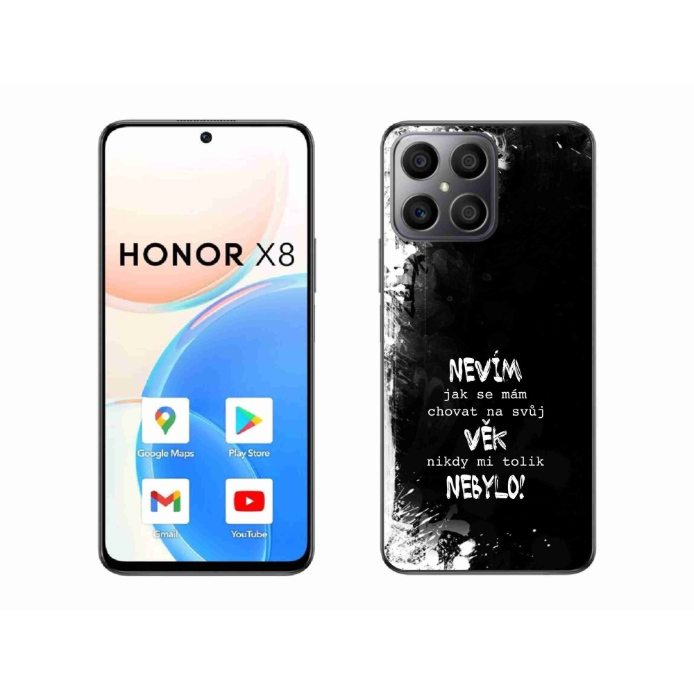 Gélový kryt mmCase na Honor X8 4G - vtipný text 14 čierne pozadie