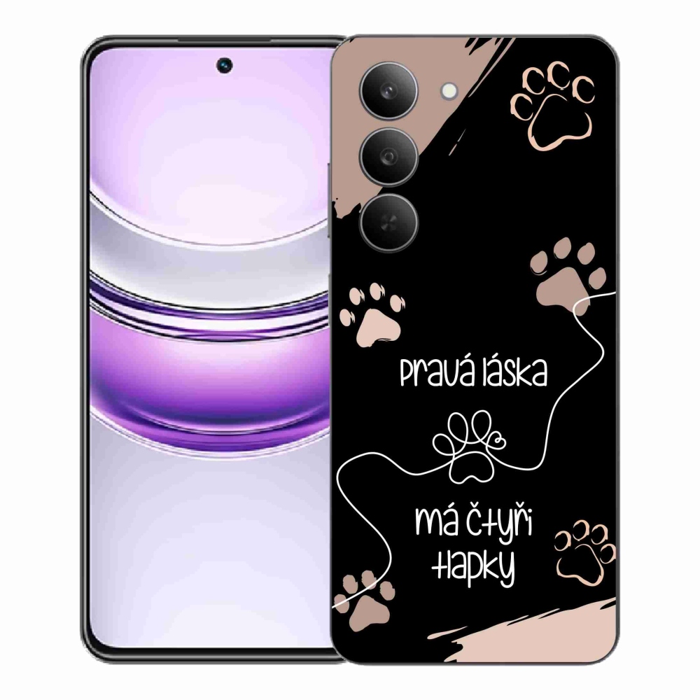 Gélový kryt mmCase na Realme 14x 5G - psí motív 1 čierne pozadie