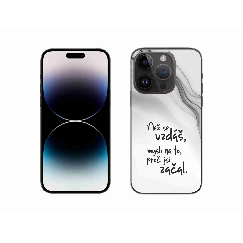 Gélový kryt mmCase na iPhone 14 Pro 6.1 - citát 2 biele pozadie