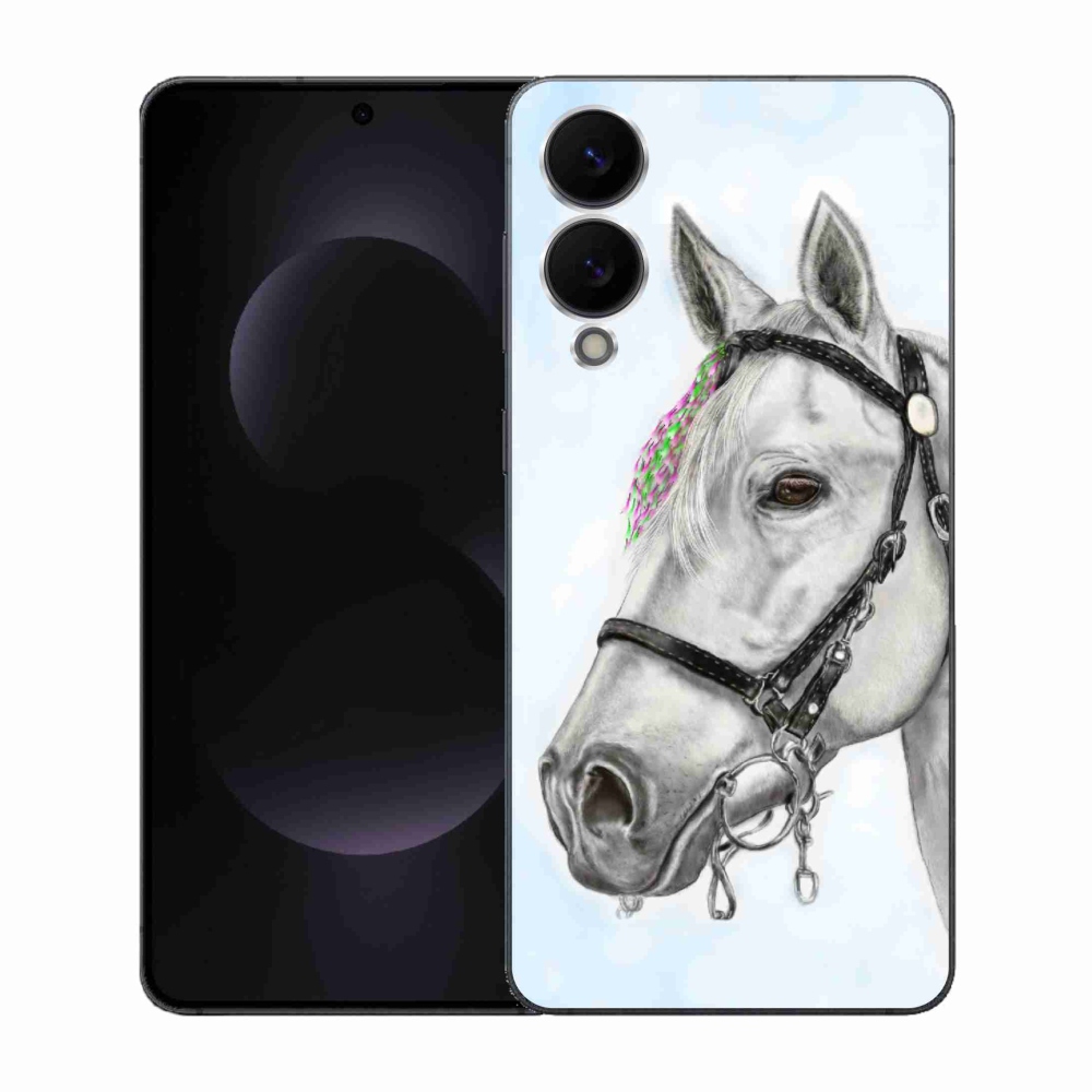 Gélový kryt mmCase na Samsung Galaxy S25 Edge - biely kôň 1