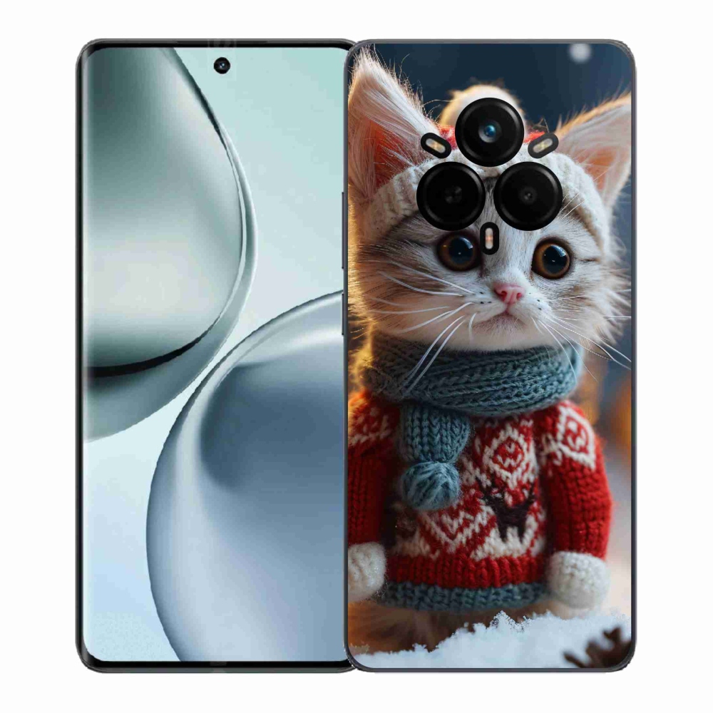 Gélový kryt mmCase na Realme 14 Pro+ 5G - mačiatko vo svetri