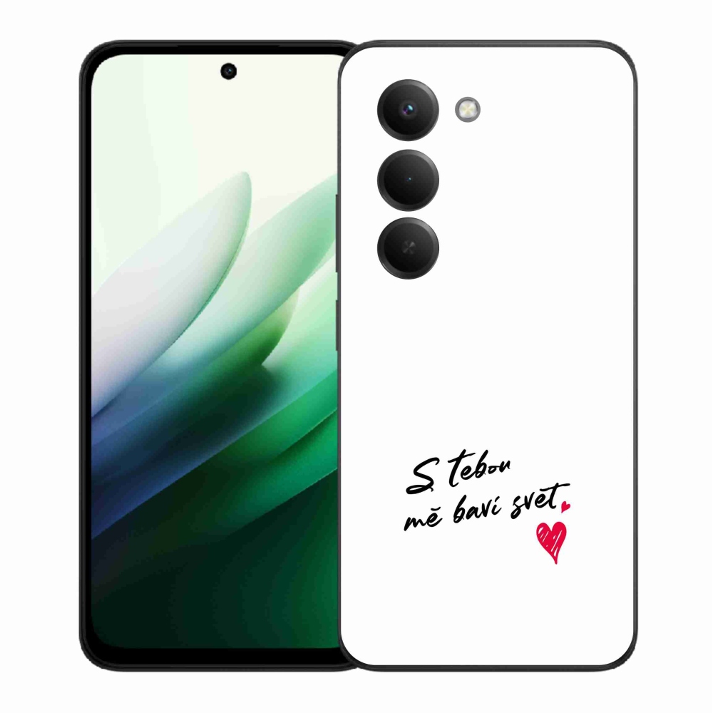 Gélový kryt mmCase na Xiaomi Redmi 15 5G (169mm) - zamilovaný text 1 biele pozadie