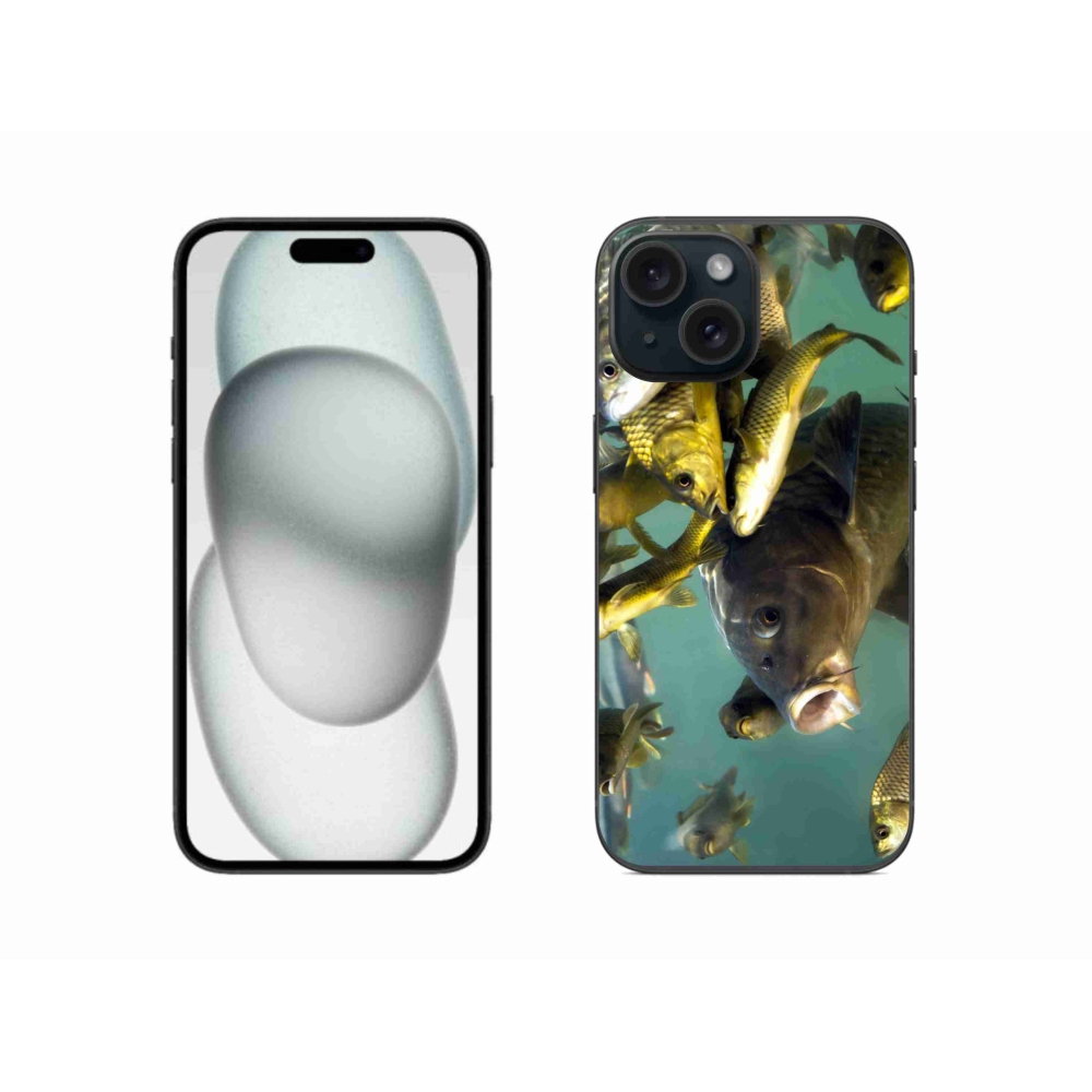 Gélový obal mmCase na iPhone 15 - kŕdeľ rýb