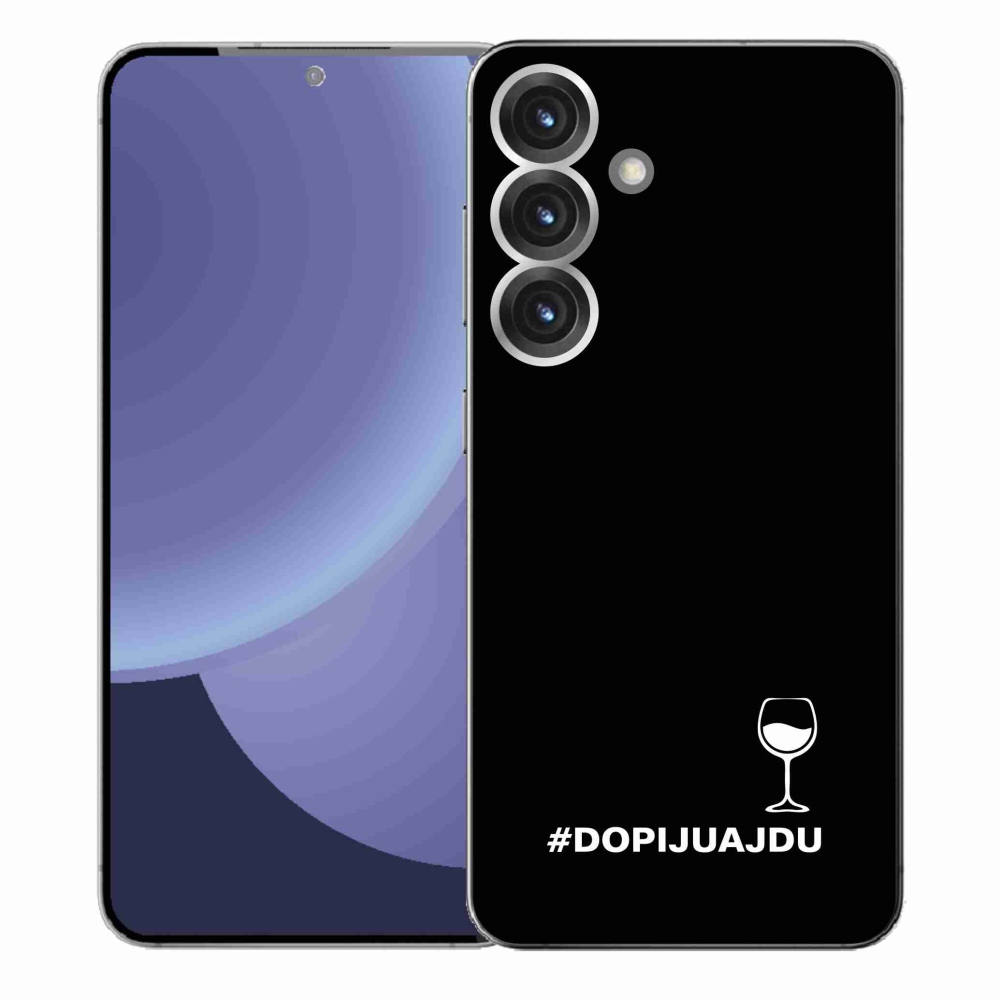 Gélový kryt mmCase na Samsung Galaxy S25+ - vínny motív čierne pozadie