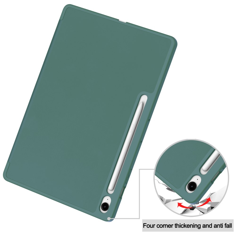 Cases chytré zatváracie púzdro na Samsung Galaxy Tab S10 FE+ - tmavozelené