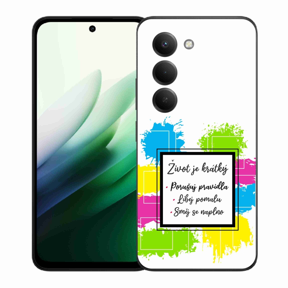 Gélový kryt mmCase na Xiaomi Redmi 15 5G (169mm) - citát 5 biele pozadie