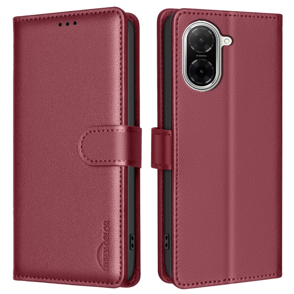 BINFEN knižkové púzdro na Xiaomi Redmi A5 (171.7x77.8x8.3mm) - červené
