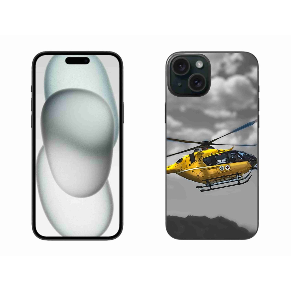 Gélový kryt mmCase na iPhone 15 Plus - žltá helikoptéra