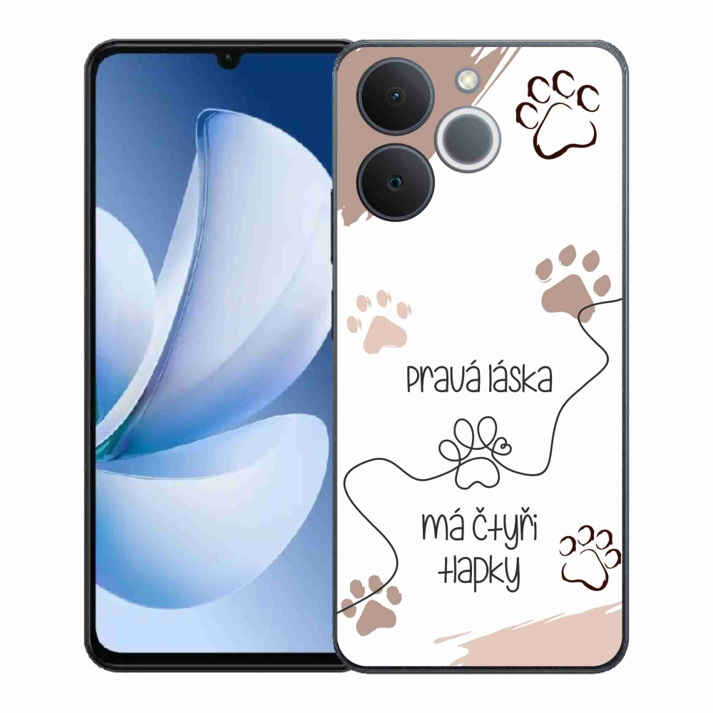Gélový kryt mmCase na Realme Note 70T - psí motív 1 biele pozadie