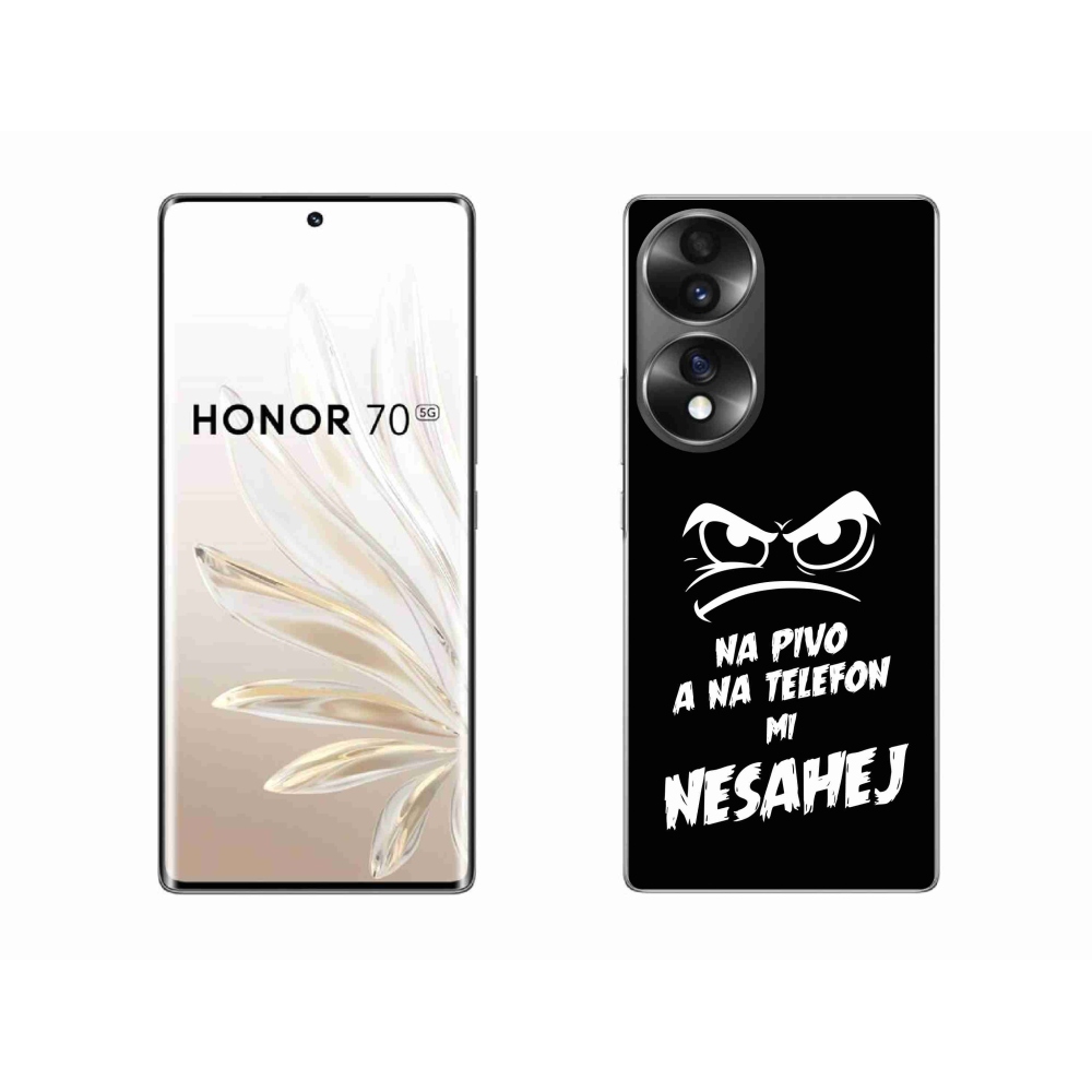 Gélový kryt mmCase na Honor 70 - pivný motív 2 čierne pozadie