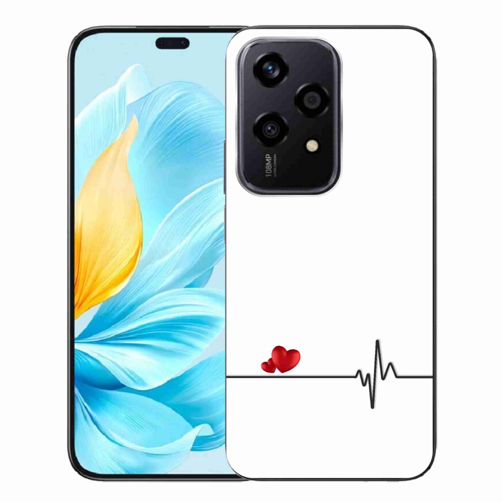 Gélový kryt mmCase na Honor 200 Lite 5G - srdce a tep biele pozadie