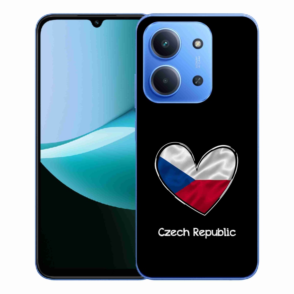 Gélový kryt mmCase na Xiaomi Redmi 15C 4G/5G (173mm) - vlajka srdca čierne pozadie