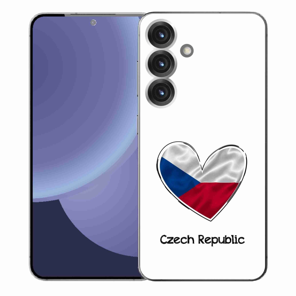Gélový kryt mmCase na Samsung Galaxy S25+ - vlajka srdca biele pozadie