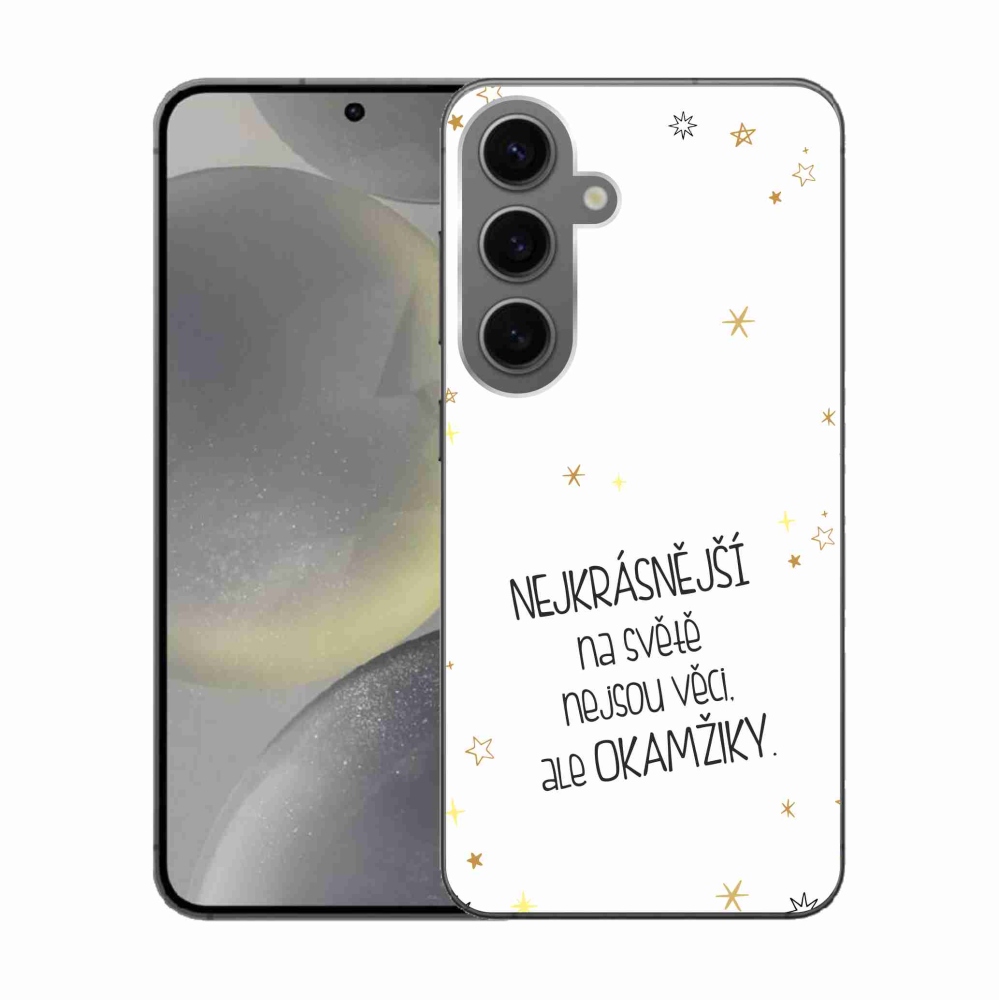 Gélový kryt mmCase na Samsung Galaxy S24 - citát 4 biele pozadie