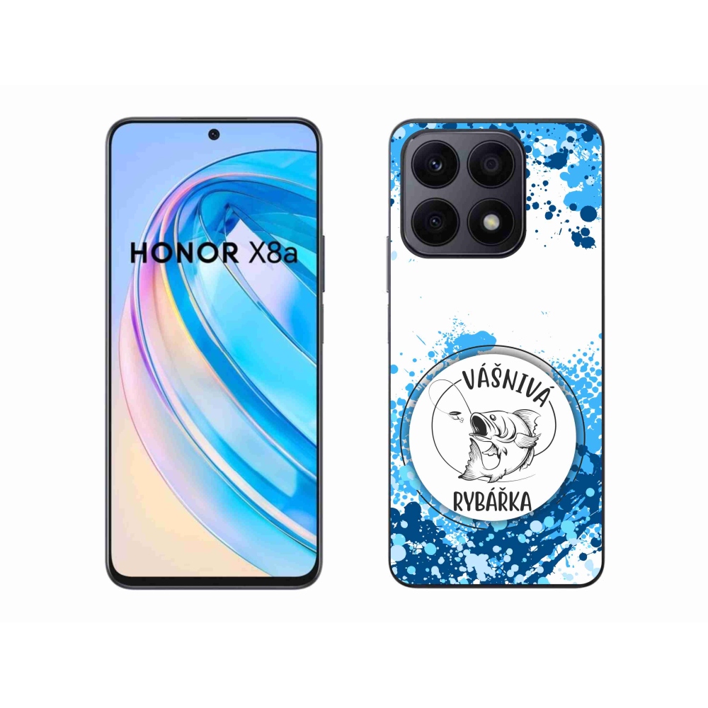 Gélový kryt mmCase na Honor X8a - vášnivá rybárka biele pozadie