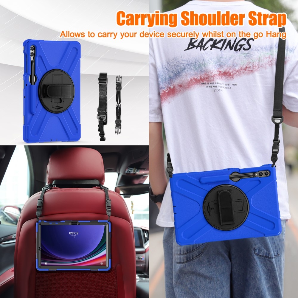 Strap odolný kryt s úchopom na ruku a popruhom na Samsung Galaxy Tab S10+/S9+/S9