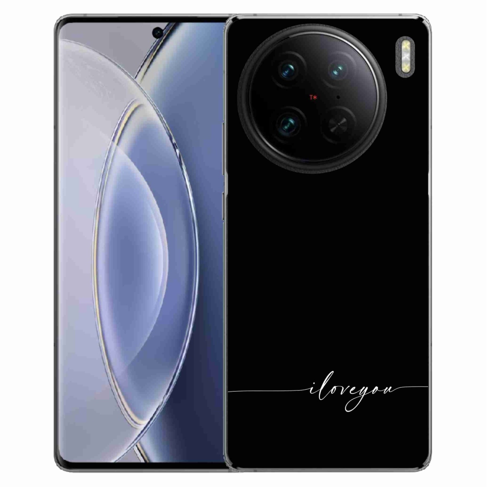 Gélový kryt mmCase na Vivo X90 Pro - I love you čierne pozadie