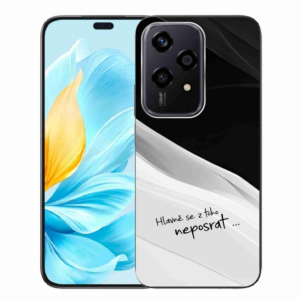 Gélový kryt mmCase na Honor 200 Lite 5G - vtipný text 13 bieločierne pozadie