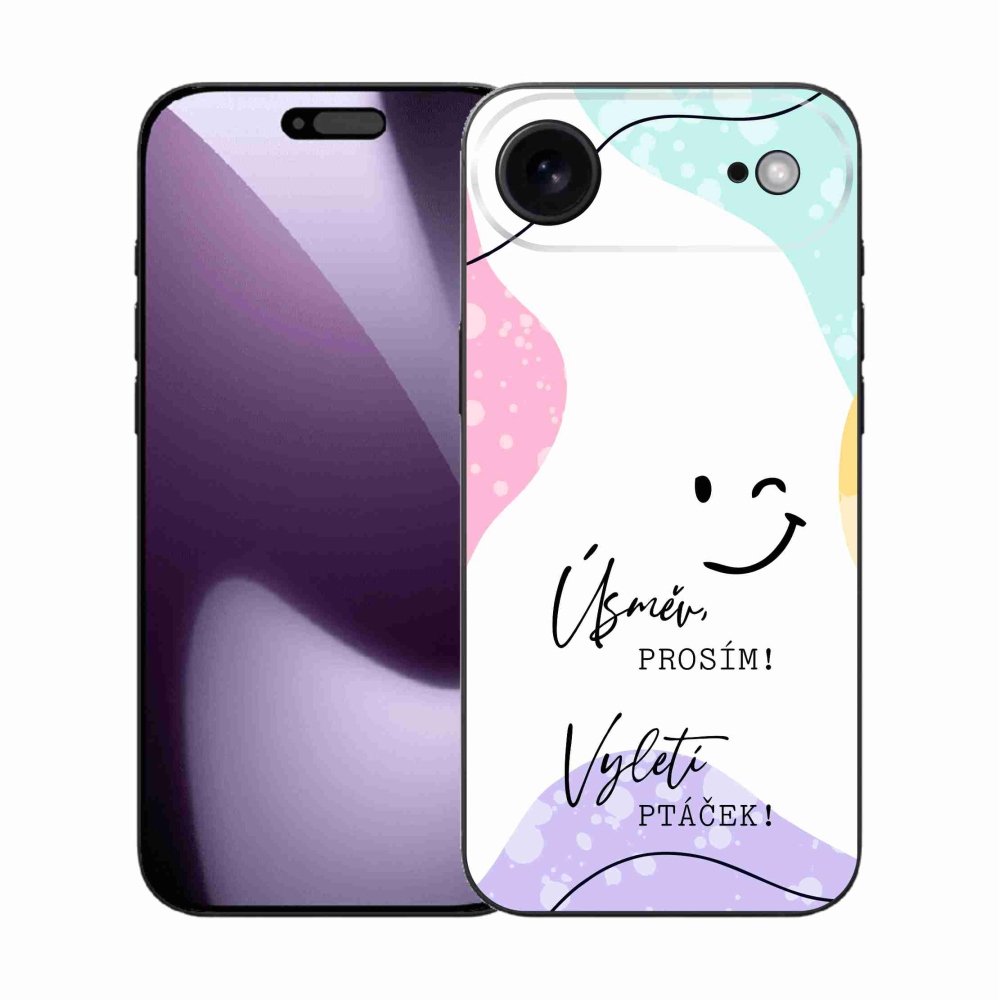 Gélový kryt mmCase na iPhone 17 Air - vtipný text 4 biele pozadie