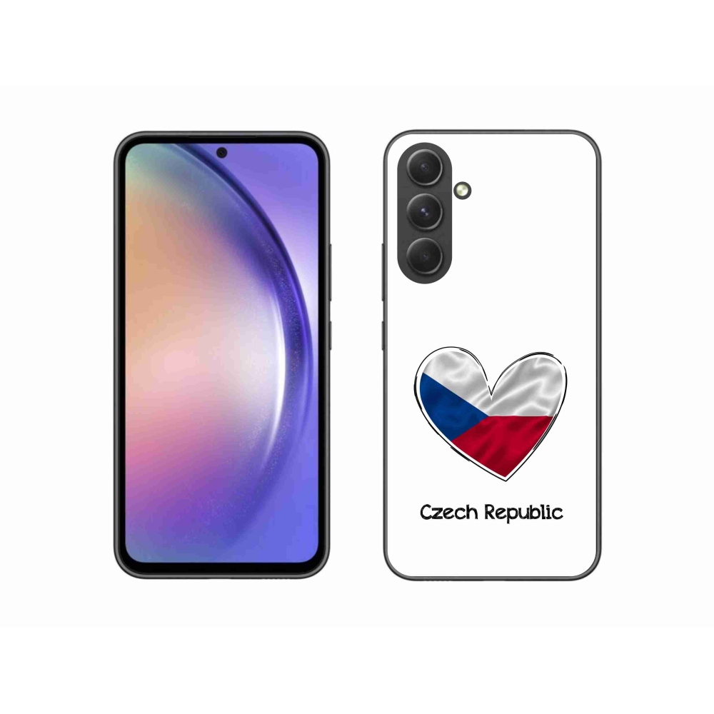 Gélový kryt mmCase na Samsung Galaxy A54 5G - vlajka srdca biele pozadie