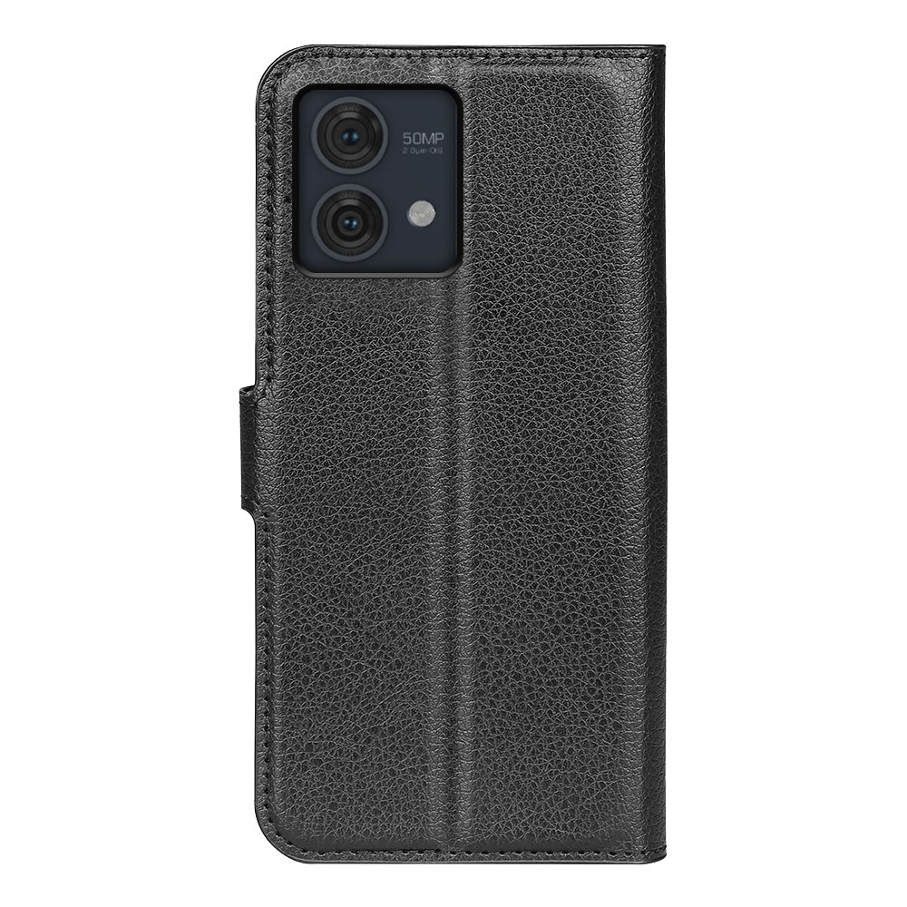 Litchi knižkové púzdro na Motorola Moto G84 5G - čierne