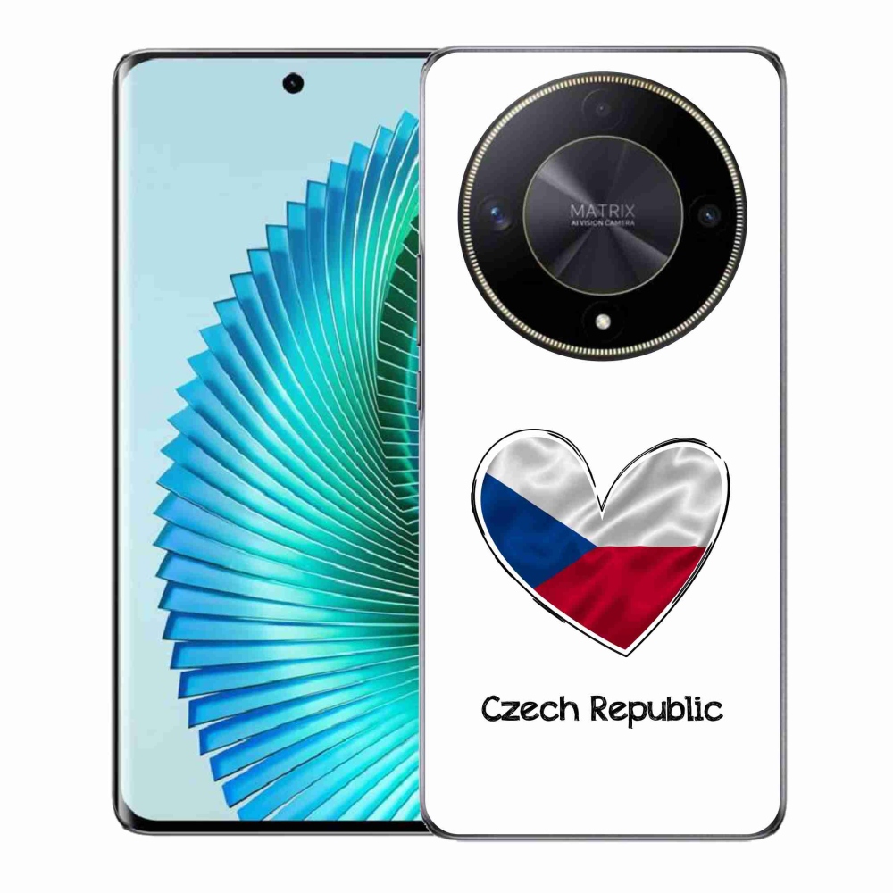 Gélový kryt mmCase na Honor Magic 6 Lite 5G - vlajka srdca biele pozadie
