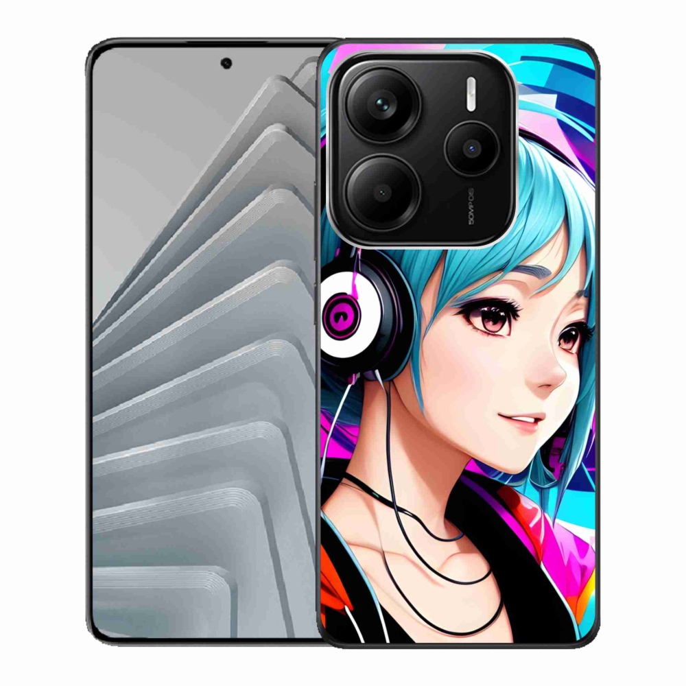 Gélový kryt mmCase na Xiaomi Redmi Note 14 5G - dievča se sluchátky