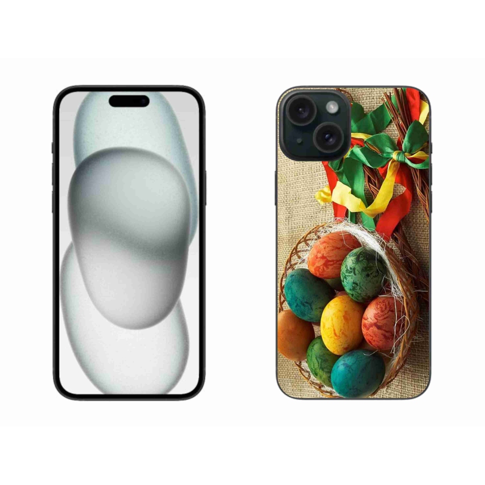 Gélový kryt mmCase na iPhone 15 Plus - korbáče a vajíčka