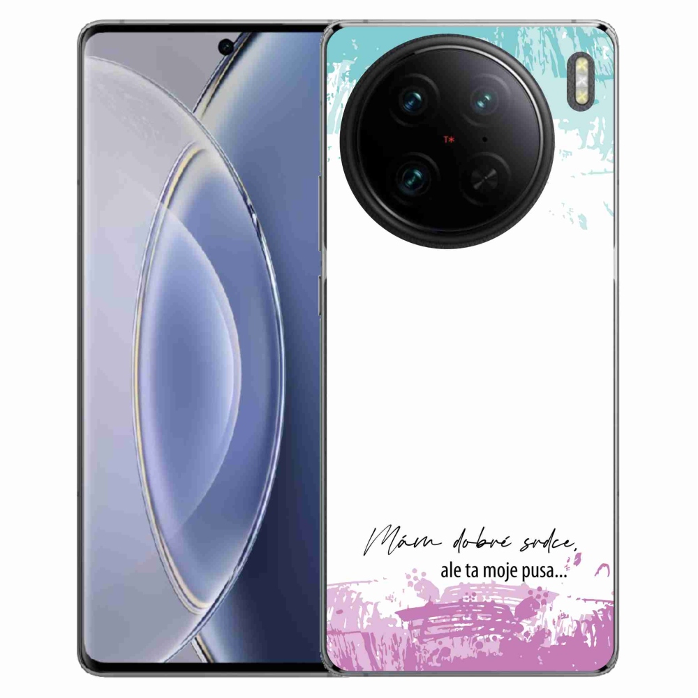Gélový kryt mmCase na Vivo X90 Pro - vtipný text 3 biele pozadie