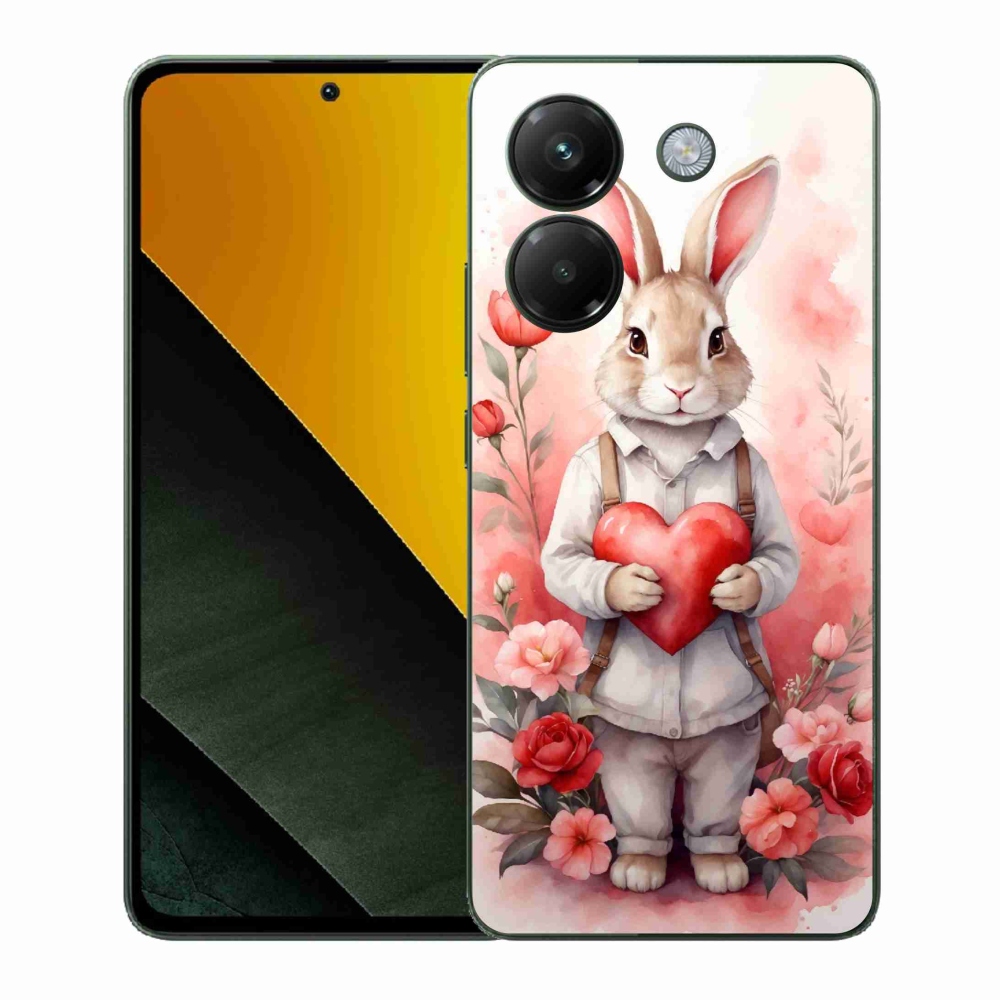 Gélový kryt mmCase na Xiaomi Poco M7 Pro 5G - zajac so srdiečkom