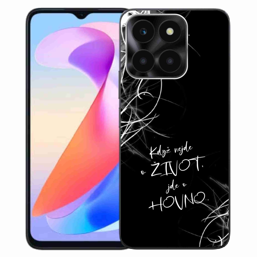 Gélový kryt mmCase na Honor X6a - vtipný text 16 čierne pozadie