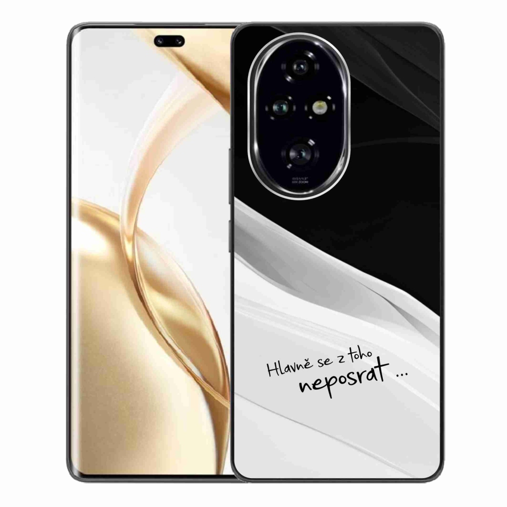 Gélový kryt mmCase na Honor 200 Pro 5G - vtipný text 13 bieločierne pozadie