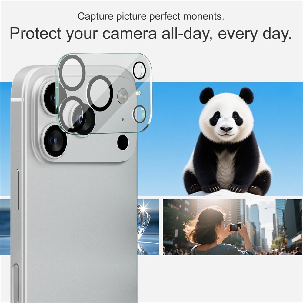 IMK sklo šošovky fotoaparátu na iPhone 17 Pro Max - čierne krúžky