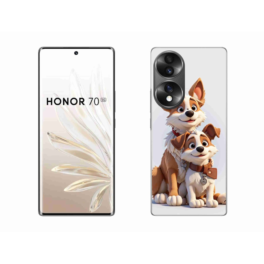 Gélový kryt mmCase na Honor 70 - kreslenie psy