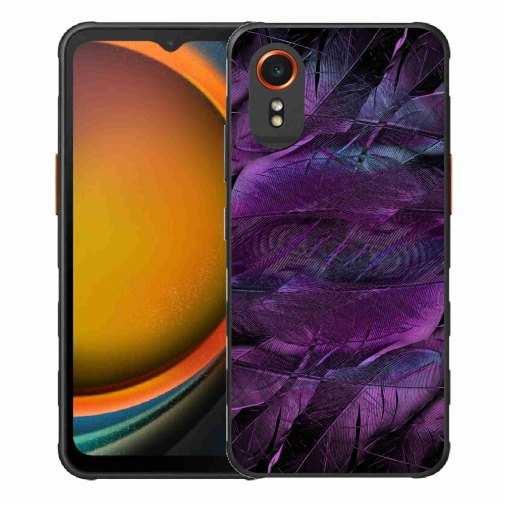 Gélový kryt mmCase na Samsung Galaxy Xcover 7 - fialové pierka