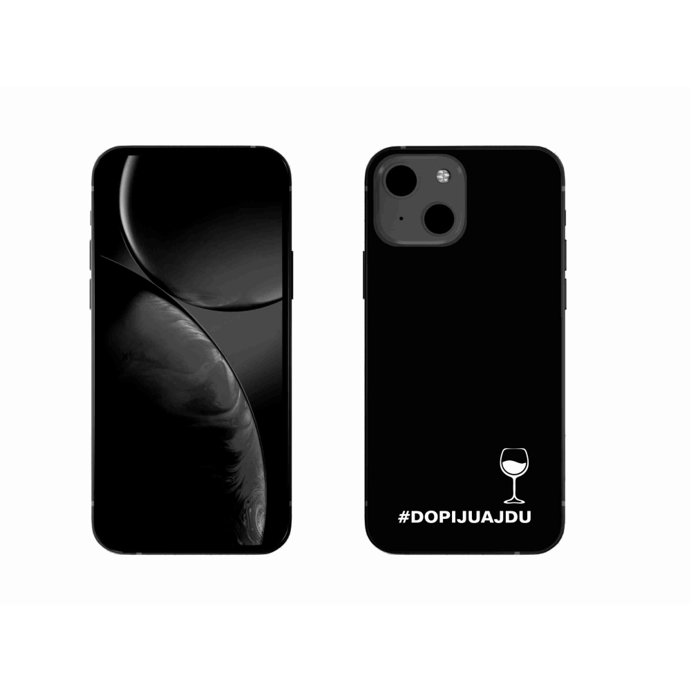 Gélový kryt mmCase na iPhone 13 6.1 - vínny motív čierne pozadie